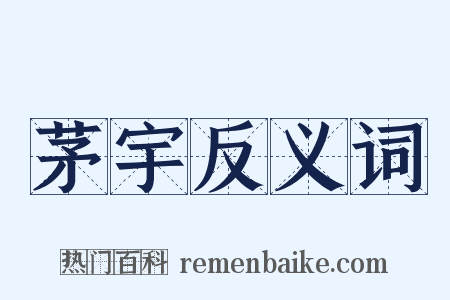 茅宇反义词是什么意思的图片